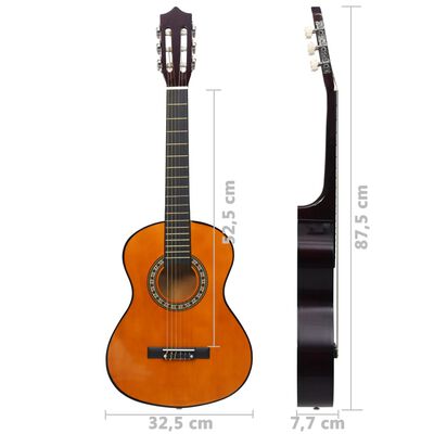vidaXL Klasična kitara za otroke 8-delni začetniški komplet 1/2 34"