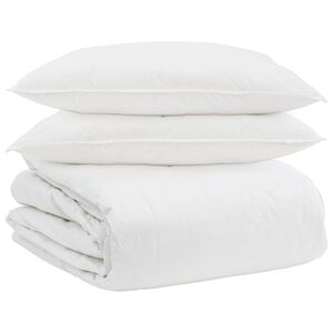 vidaXL Komplet odej z blazino 3 pcs Bela Perje