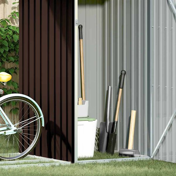 vidaXL Vrtna lopa za drva rjava 245x98x159 cm pocinkano jeklo