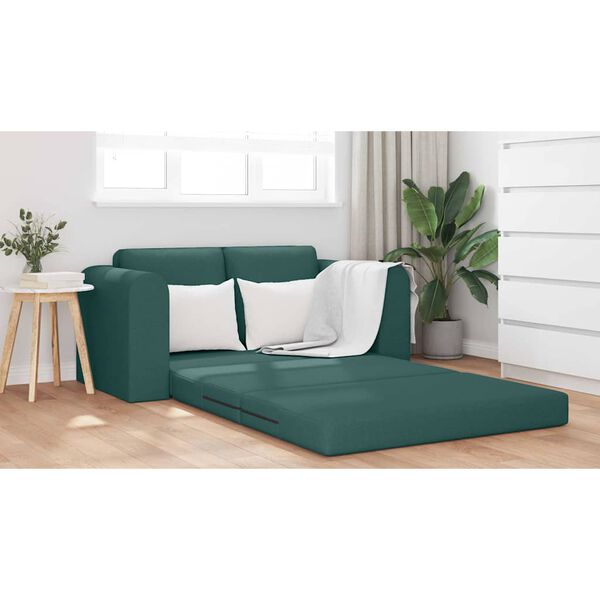 vidaXL Sofa postelja 60cm Temno zelena blago