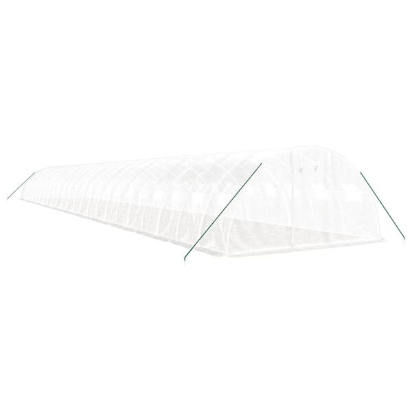 vidaXL Rastlinjak z jeklenim okvirjem bel 96 m&sup2; 24x4x2 m