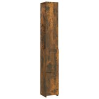 vidaXL Kopalniška omarica dimljeni hrast 25x26,5x170 cm inženirski les