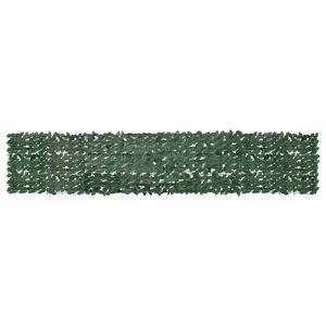vidaXL Balkonsko platno s temno zelenim listjem 400x75 cm