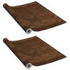 vidaXL Samolepilna folija za pohi&scaron;tvo 2 kosa temni hrast 500x90 cm PVC