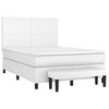 vidaXL Box spring postelja z vzmetnico bel 140x190 cm umetno usnje