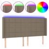 vidaXL LED posteljno vzglavje taupe 183x16x118/128 cm blago