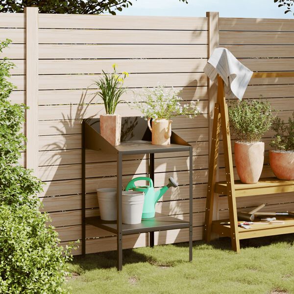 vidaXL Stojalo za rastline antracit 56,5x54,5x100 cm pocinkano jeklo
