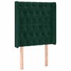 vidaXL Vzglavje z u&scaron;esi temno zeleno 83x16x118/128 cm žamet