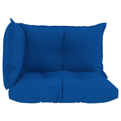 vidaXL Blazine za kavč iz palet 3 kosi kraljevsko modro blago