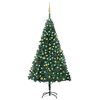 vidaXL Umetna osvetljena novoletna jelka z bunkicami zelena 240 cm