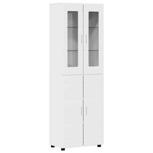 vidaXL Visok predalnik FLORIN Visok sijaj bela 60 x 35 x 182 cm