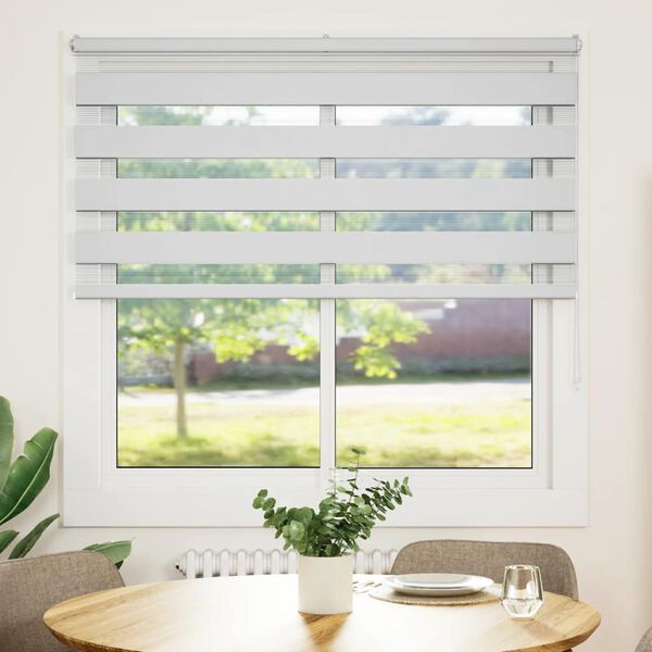 vidaXL Zebra senčilo bela 140x150 cm tkanina &scaron;irina 135,9cm poliester