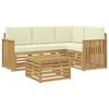 vidaXL Zunanja garnitura za sedenje 5 pcs Bela in krem 59 x 59 x 37 cm