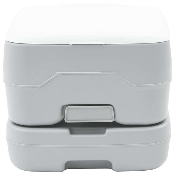 vidaXL Kamperski WC Siva in bela 41,5 x 36,5 x 30 cm Polietilen