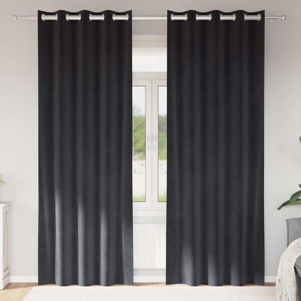 vidaXL Zatemnitvene zavese 2 pcs Temno siva 140 x 245 cm Žamet
