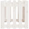 vidaXL Vrtna visoka greda z ograjico bela 100x50x50 cm trdna borovina