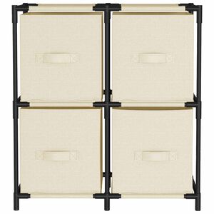 vidaXL Omara s 4 ko&scaron;arami iz blaga krem 63x30x71 cm jeklo