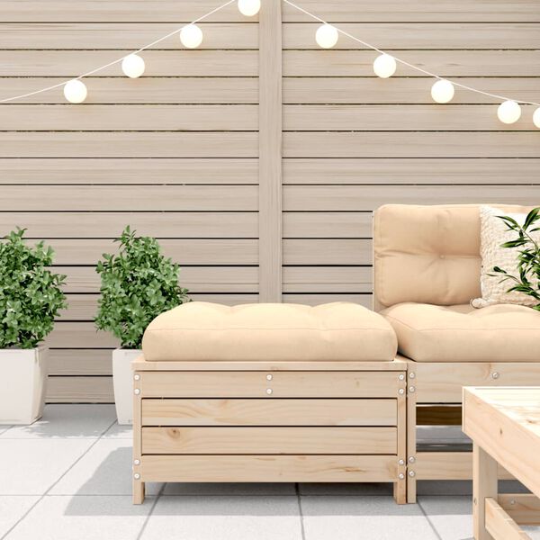 vidaXL Vrtni stolček za noge 62x63,5x32 cm trdna borovina