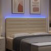 vidaXL LED glava postelje z LED lučmi krema 180 cm Poliester