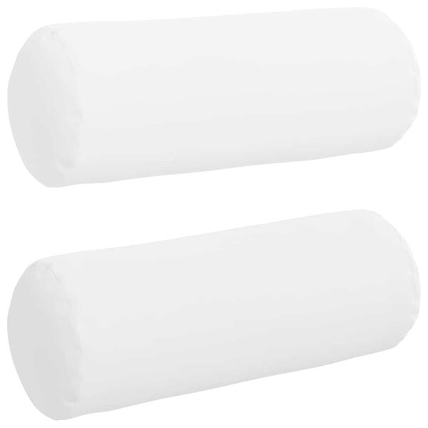 vidaXL Blazine 2 pcs Bela Ø 25 x 70 cm blago