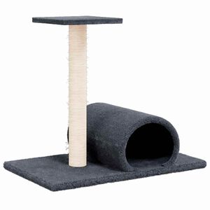 vidaXL Mačji praskalnik s tunelom temno siv 60x34,5x50 cm