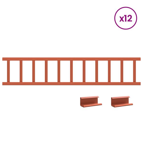 vidaXL Snežni varovalni sistem za strehe Rdeča 1200 x 2,5 x 20 cm