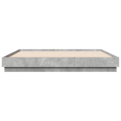 vidaXL Posteljni okvir z LED diodami betonsko siv 180x200 cm