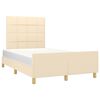 vidaXL Posteljni okvir brez vzmetnice krem 120x190 cm blago