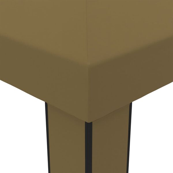 vidaXL Paviljon z dvojno streho 3x6 m taupe 180 g/m²