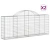 vidaXL Obokane gabion ko&scaron;are 2 kosa 200x30x80/100 cm pocinkano železo