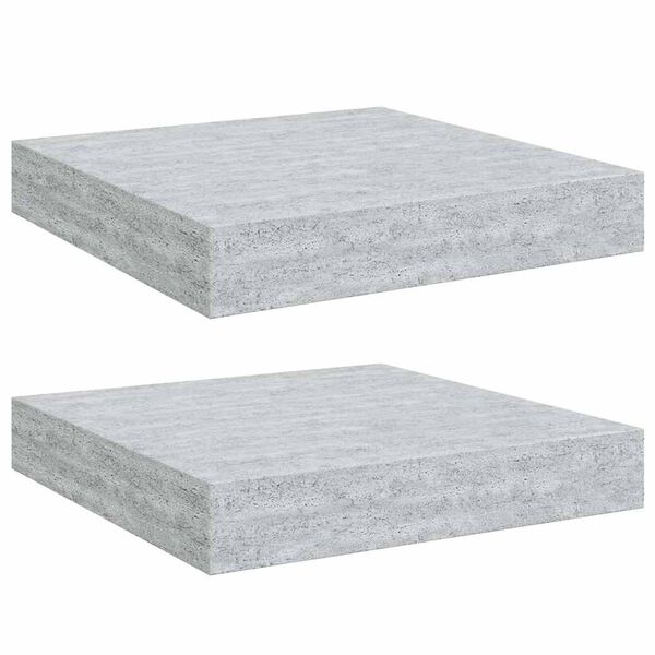 vidaXL Stenske police 2 kosa betonsko sive 23x23,5x3,8 cm MDF
