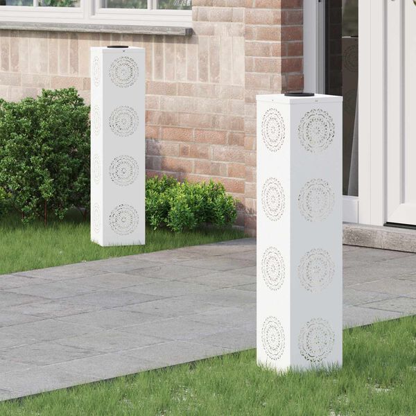 vidaXL Solarno LED svetilo za pot 2 pcs Bela Medenina