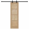 vidaXL Drsna vrata Naravna in črna 61 x 198,5 cm Masivno borovo les