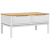 vidaXL Klubska mizica FLORO bela 99x55,5x45 cm trdna borovina