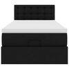 vidaXL Otomanski posteljni z vzmetnico črn 90x190 cm um. usnje