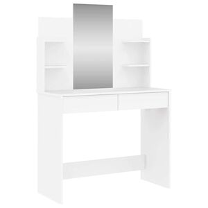 vidaXL Toaletna mizica z ogledalom bela 96x39x142 cm