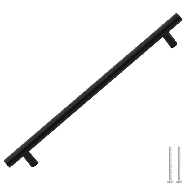 vidaXL Ročaji za omarico 5 kosov črni 224 mm nerjaveče jeklo