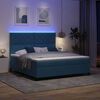 vidaXL LED Box Spring Postelja Temno modra 180 x 200 cm blago