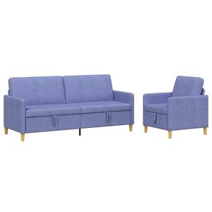 vidaXL Sofa set z shrambo 2 kos Jeans modra Poliester