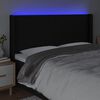vidaXL LED posteljno vzglavje črno 203x16x118/128 cm blago