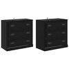 vidaXL Stranske omare 2 pcs Črna Orehovina 70 x 35,5 x 67,5 cm