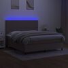 vidaXL Box spring postelja z vzmetnico LED taupe 160x200 cm blago