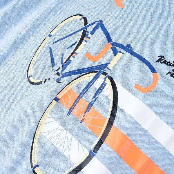 Otroška majica s kratkimi rokavi nežno modra melange 92