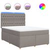 vidaXL Box spring postelja z vzmetnico taupe 140x190 cm blago