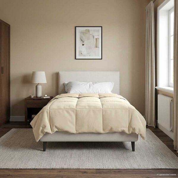 vidaXL Poletna odeja &Scaron;onerisan krema 135 x 200 cm Mikrovlakna