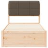 vidaXL Posteljni okvir z oblazinjenim vzglavjem Taupe 75 x 190 cm