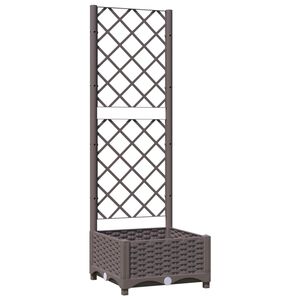 vidaXL Cvetlično korito z oporno mrežo rjavo 40x40x121,5 cm PP