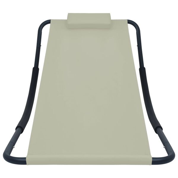 vidaXL Vrtni ležalnik krem 200x90 cm iz jekla