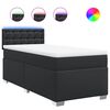 vidaXL Box spring postelja z vzmetnico črna 80x200 cm umetno usnje