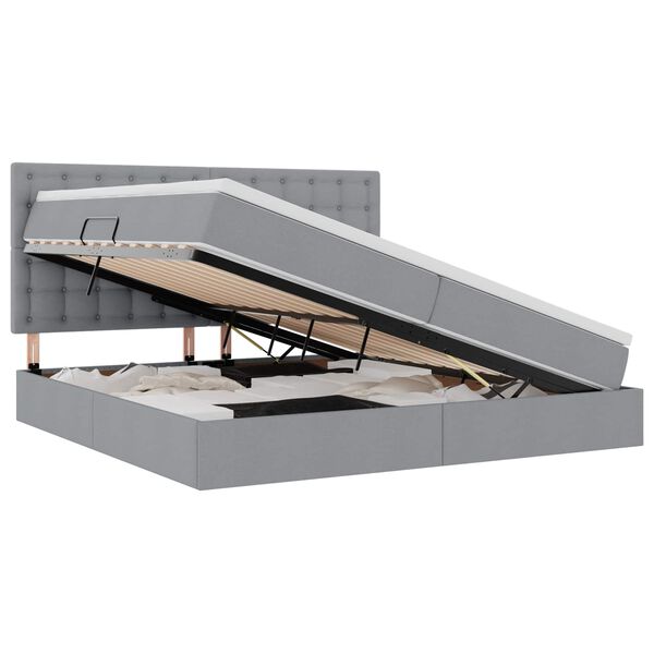 vidaXL Postelja z dodatnim prostorom za shranjevanje in LED osvetlitvijo